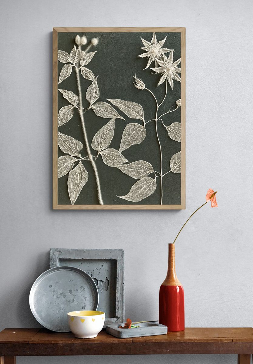 Pressed Botanical Leaves Print. — room view 3