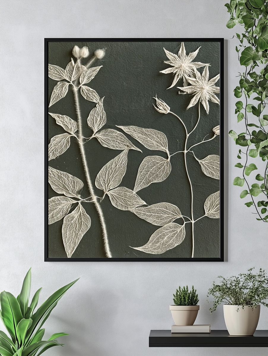 Pressed Botanical Leaves Print. — room view 4