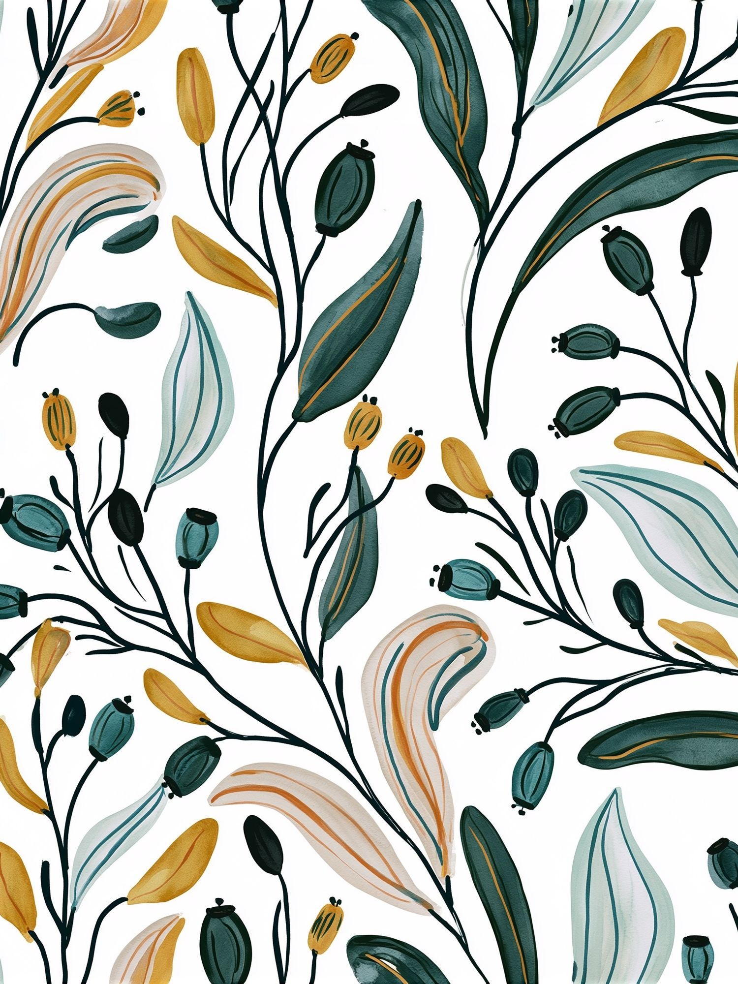 Botanical Leaf Pattern Poster. poster — botanical art
