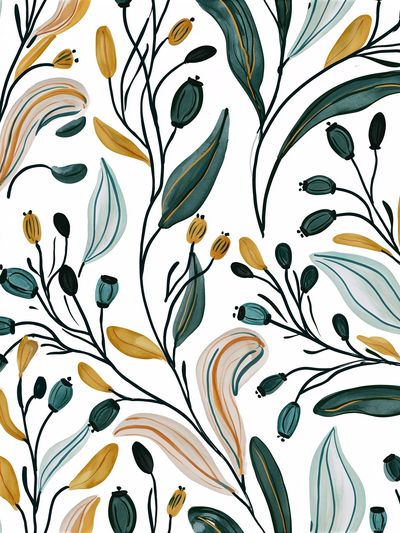 Botanical Leaf Pattern Poster.
