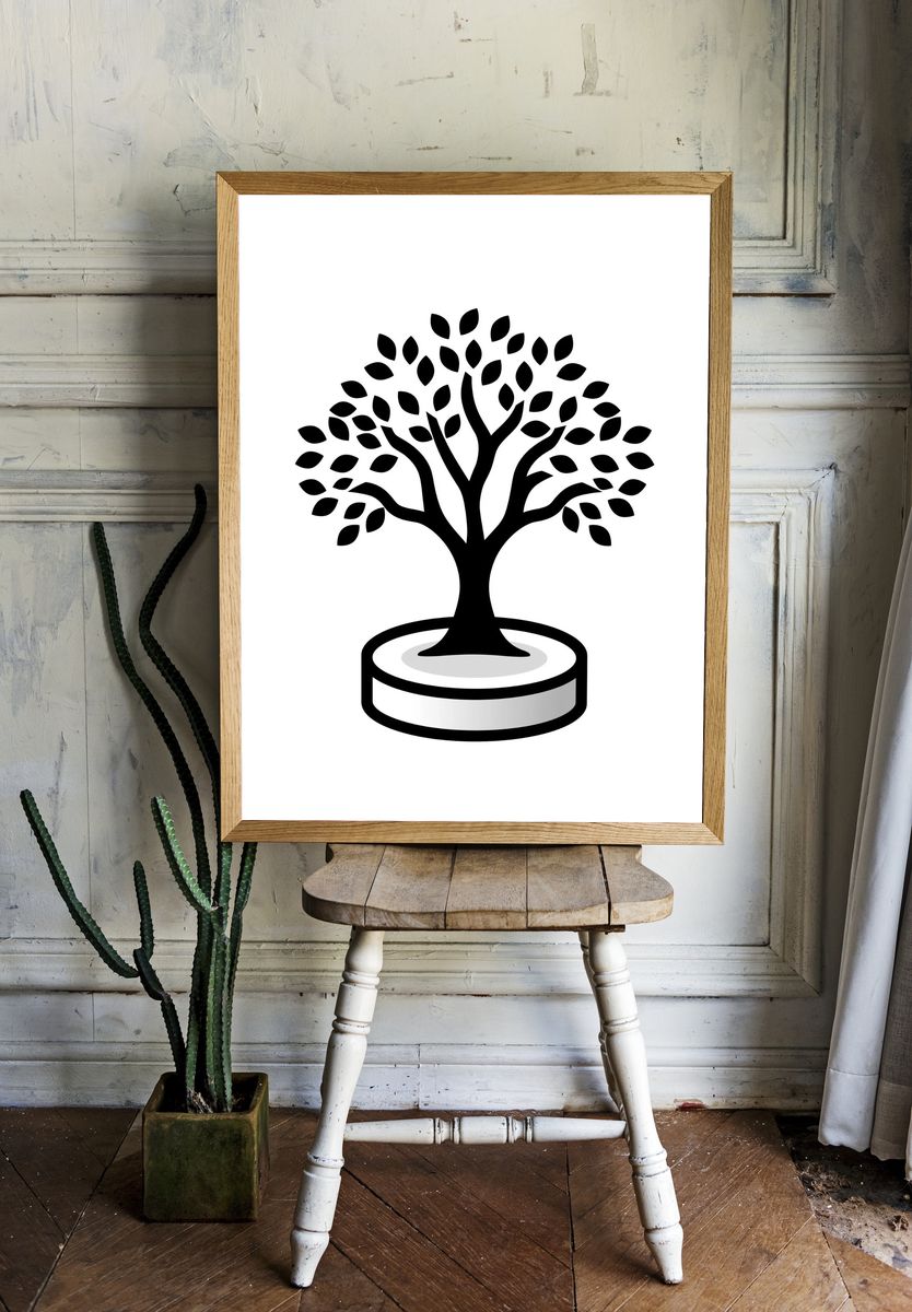 Tree of Life Minimalist Print. room preview