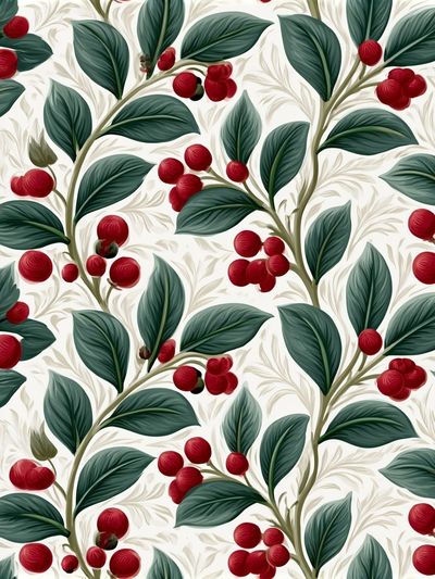 Cranberry Leaves Botanical Print.