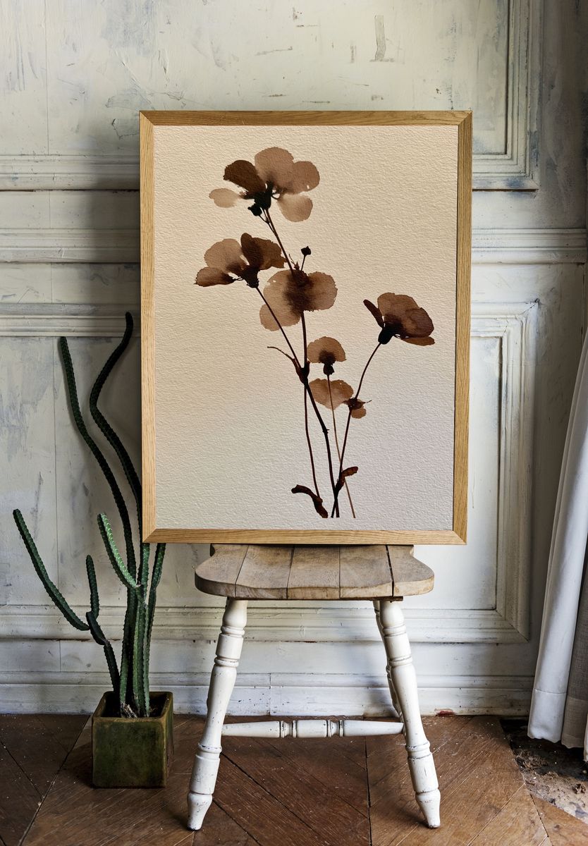 Pressed Botanical Silhouette Print. — room view 1