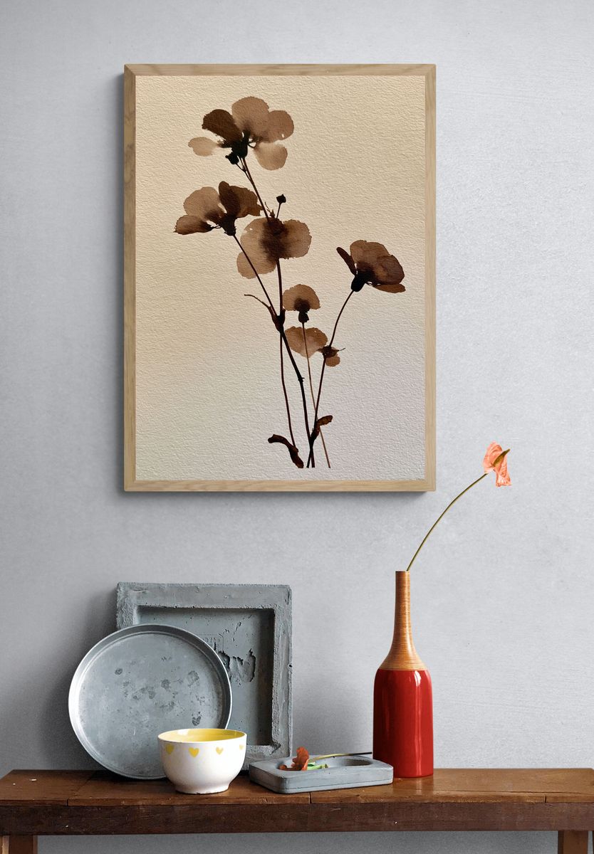 Pressed Botanical Silhouette Print. — room view 3