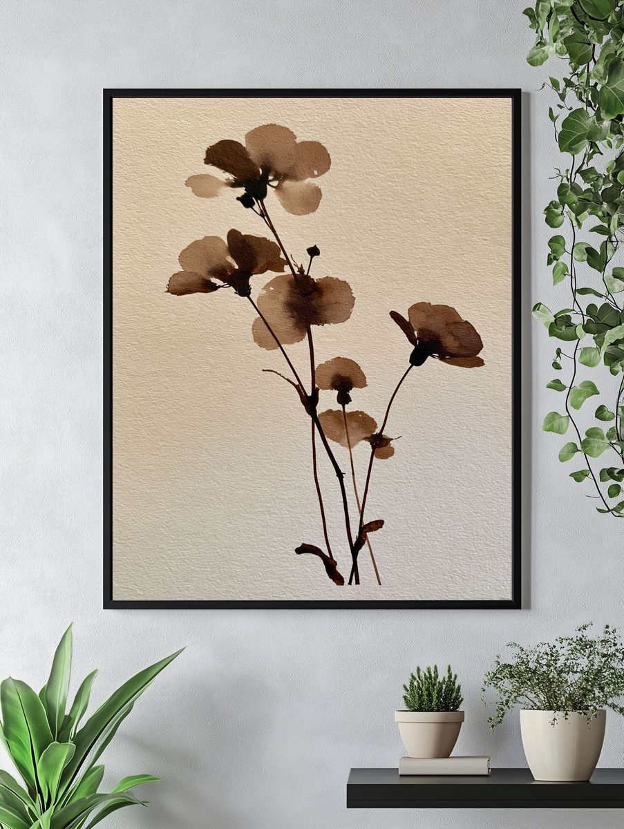 Pressed Botanical Silhouette Print. — room view 4