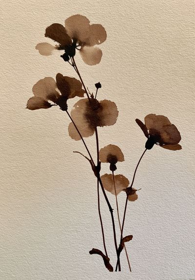 Pressed Botanical Silhouette Print. poster
