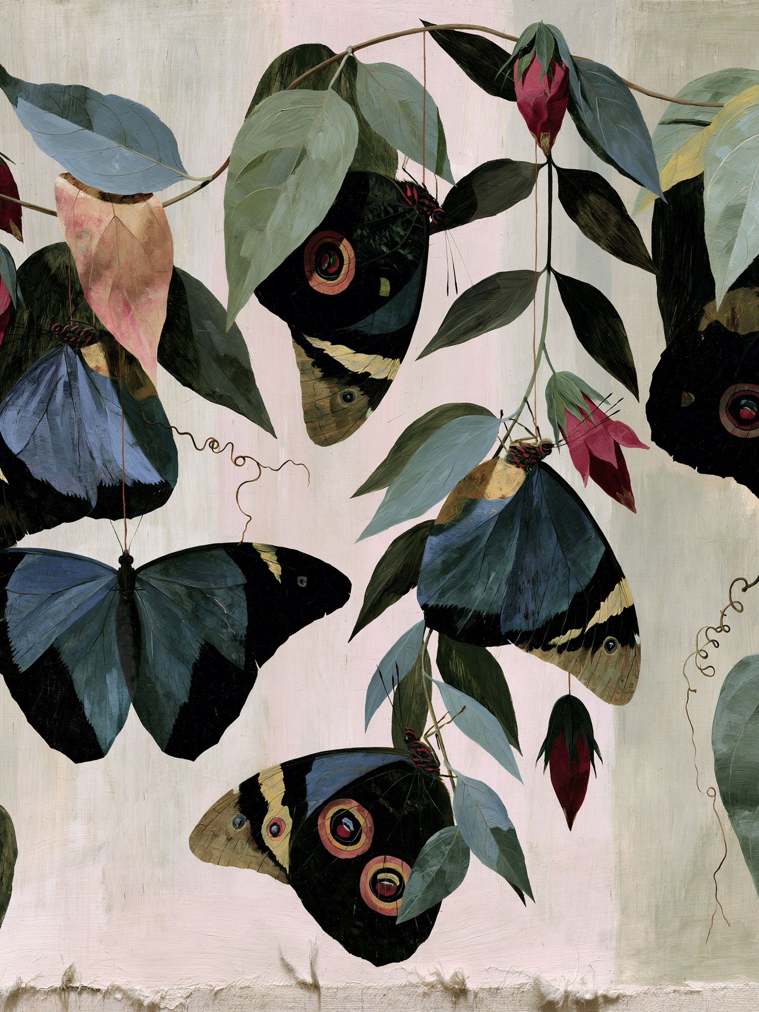 Butterfly Leaves Botanical Print. poster detail