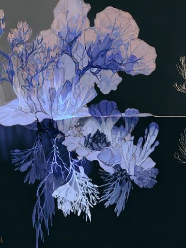 Blue Coral Botanical Print. poster — botanical art