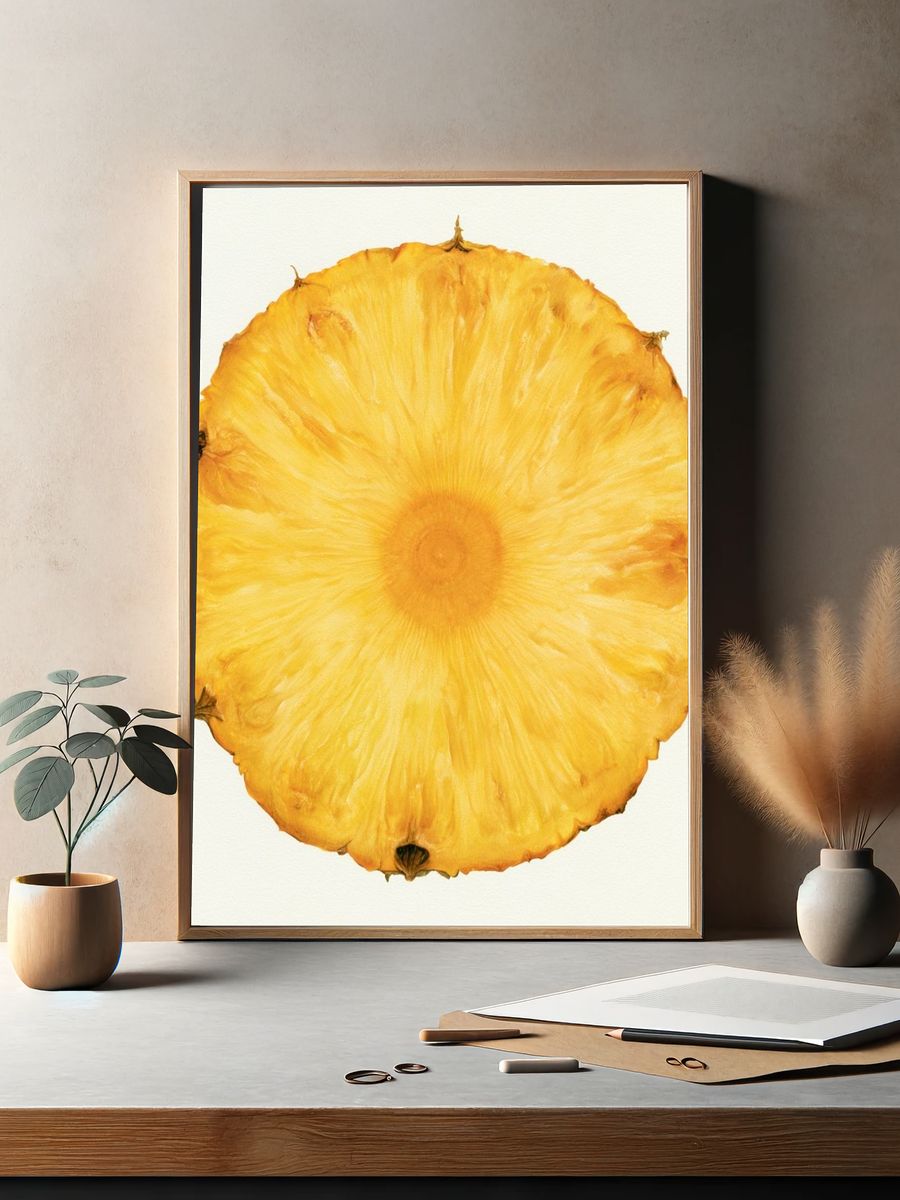 Pineapple Slice Botanical Print. — room view 2
