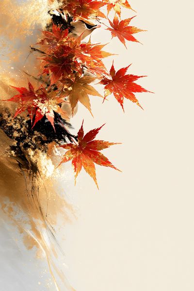 Autumn Maple Leaves Abstract Print.
