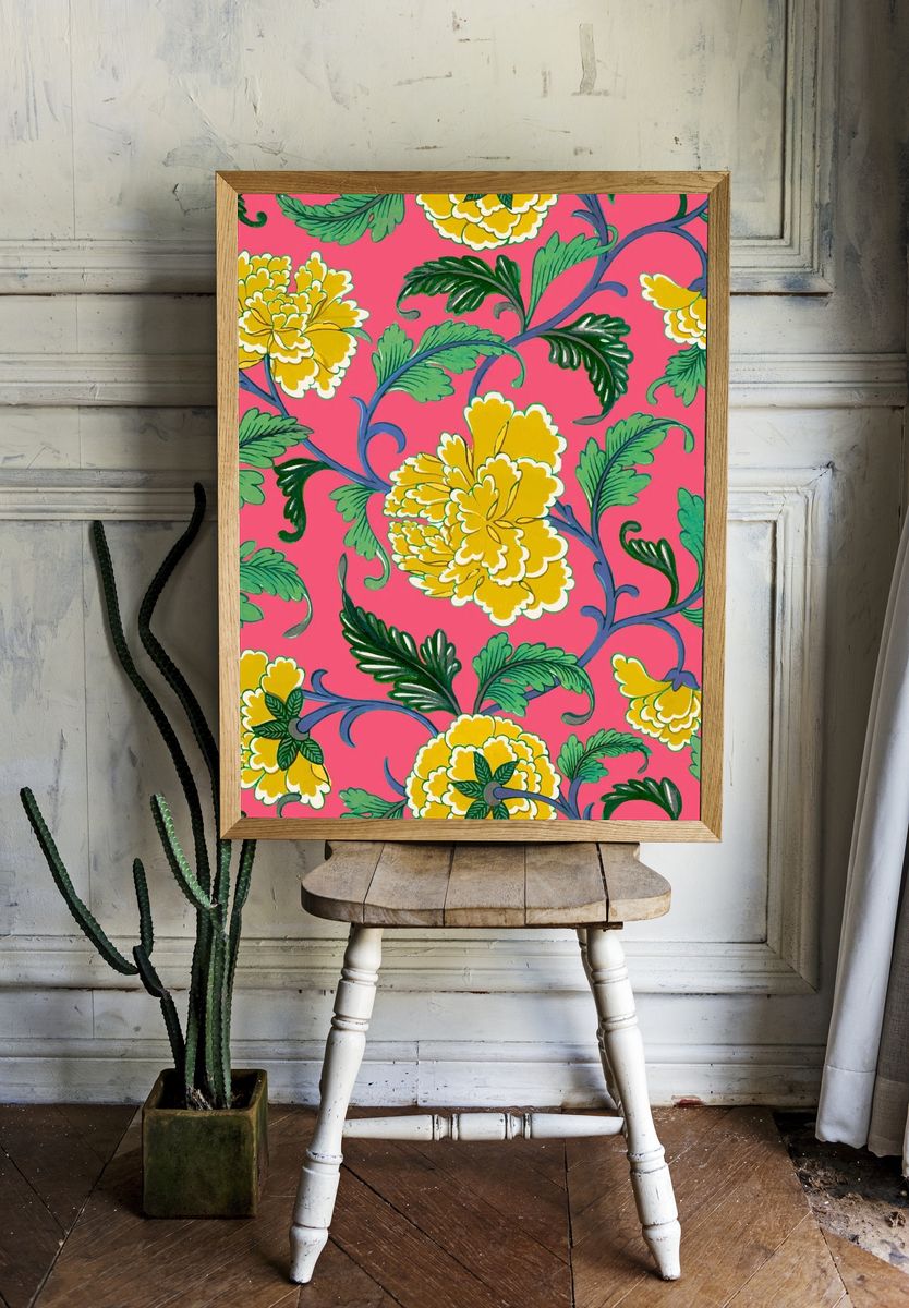 Floral Vine Pattern Print room preview