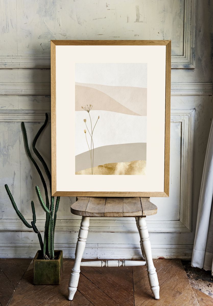 Minimal Botanical Abstract Print. room preview