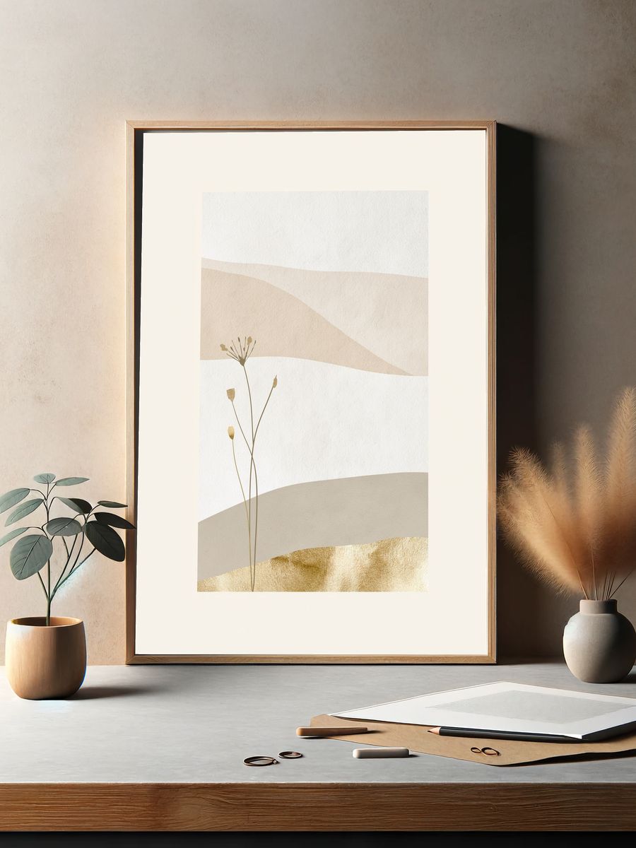 Minimal Botanical Abstract Print. — room view 2