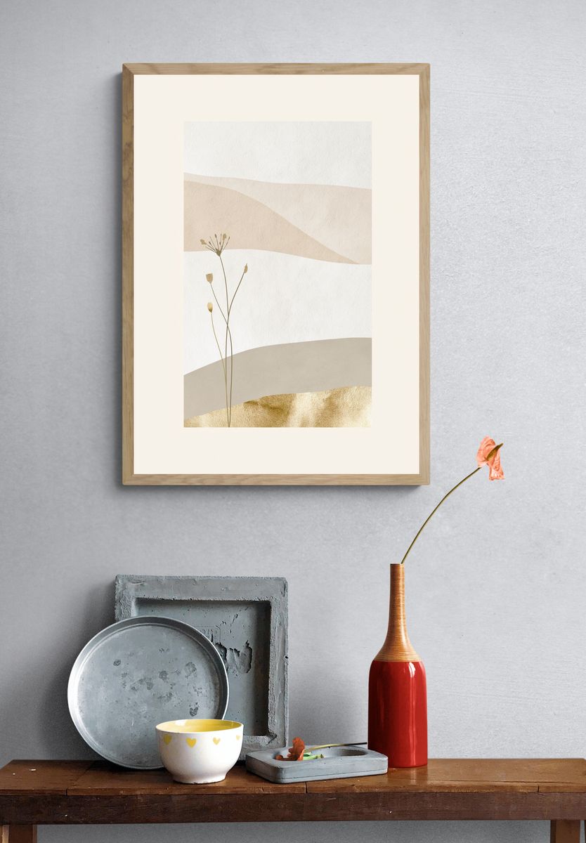 Minimal Botanical Abstract Print. — room view 3
