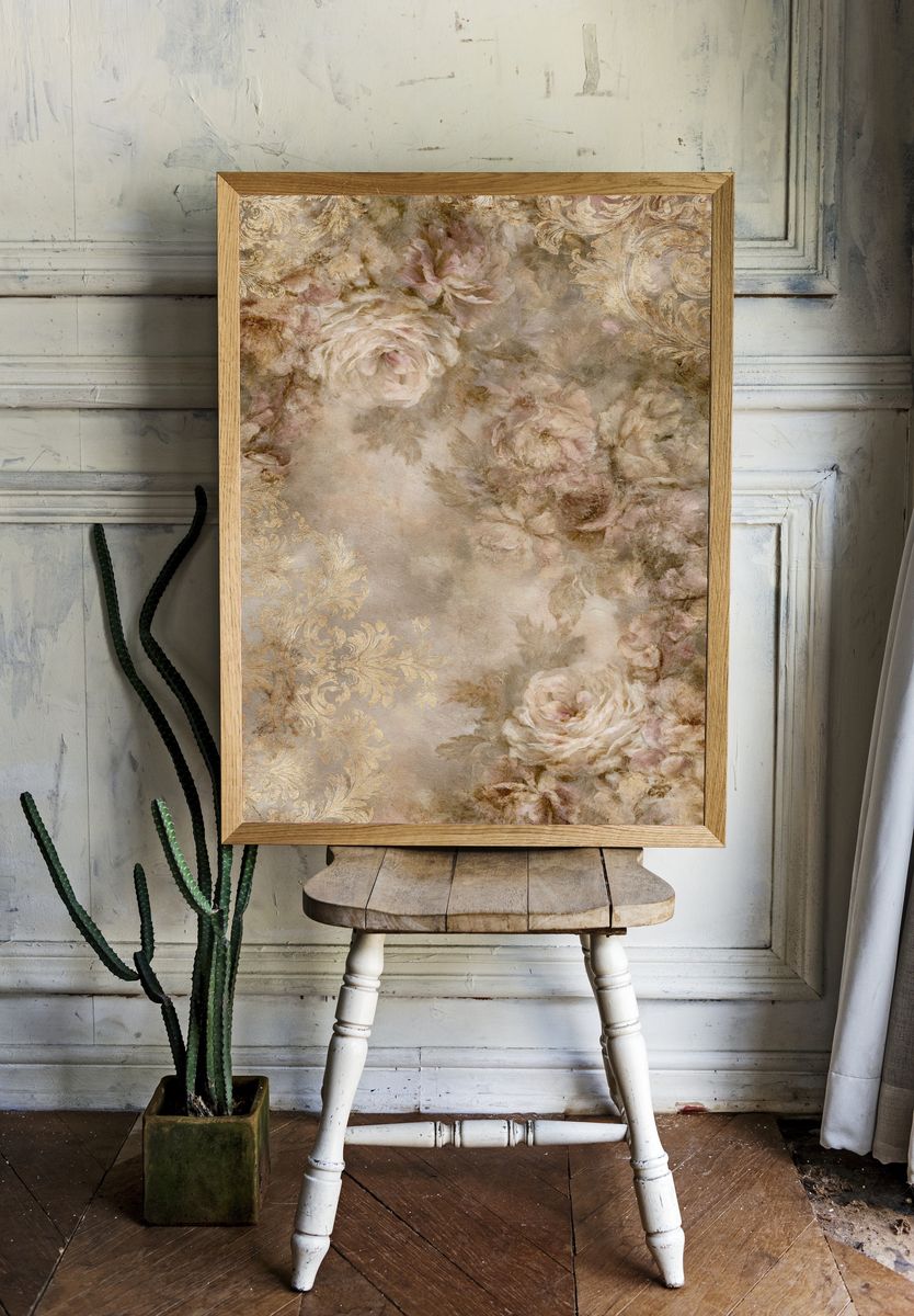 Vintage Floral Damask Poster. room preview