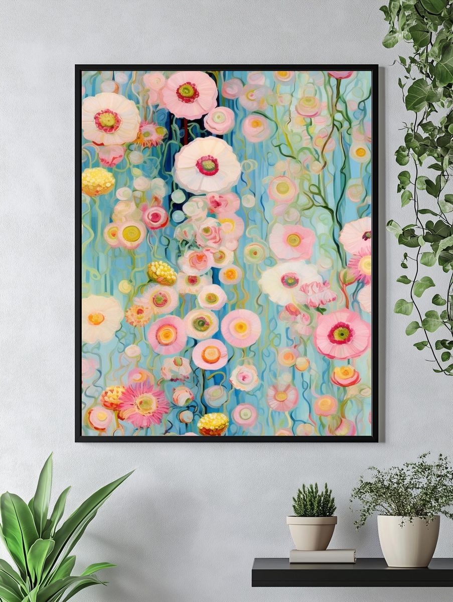 Pastel Floral Dream Illustration Poster. — room view 4