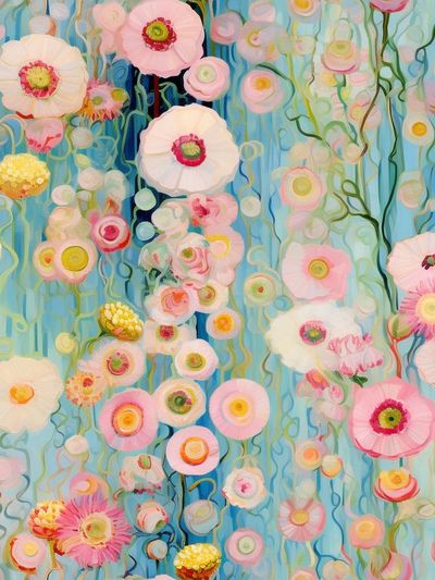 Pastel Floral Dream Illustration Poster. poster
