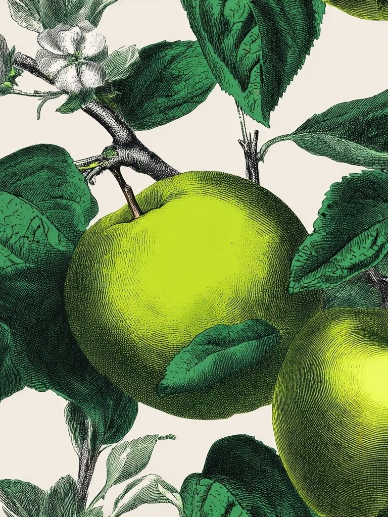 Green Apples Botanical Print. poster — botanical art