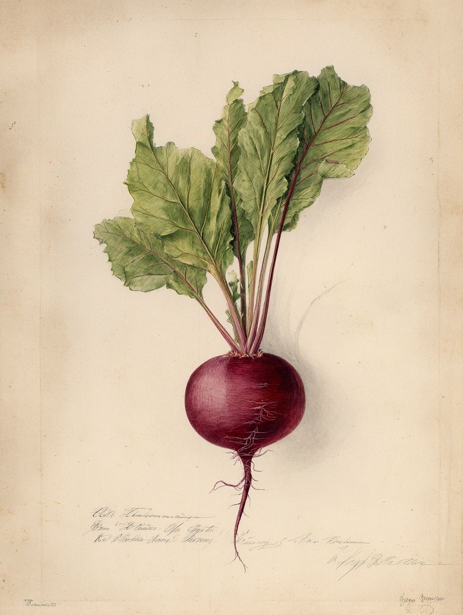 Beetroot Botanical Vintage Poster. poster detail