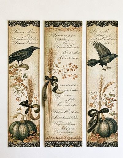 Autumn Botanical Birds Vintage Poster. poster — botanical art