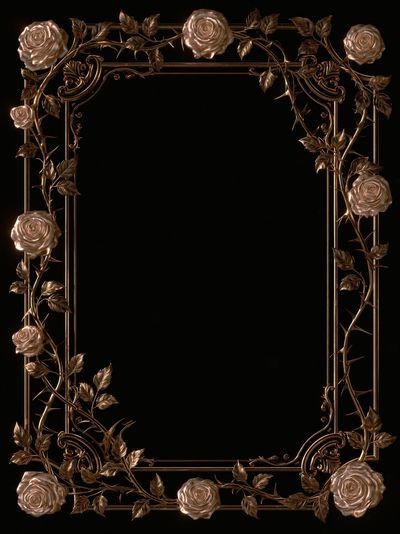 Gilded Rose Vine Frame Poster. poster
