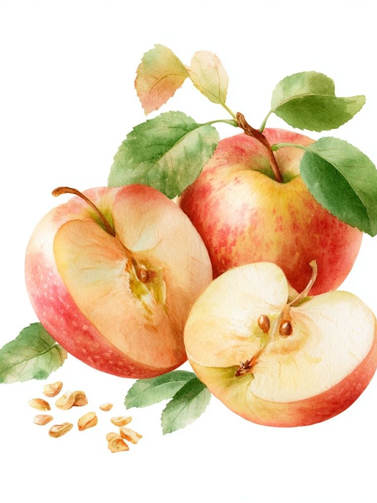Watercolor Apples Botanical Poster. poster — botanical art