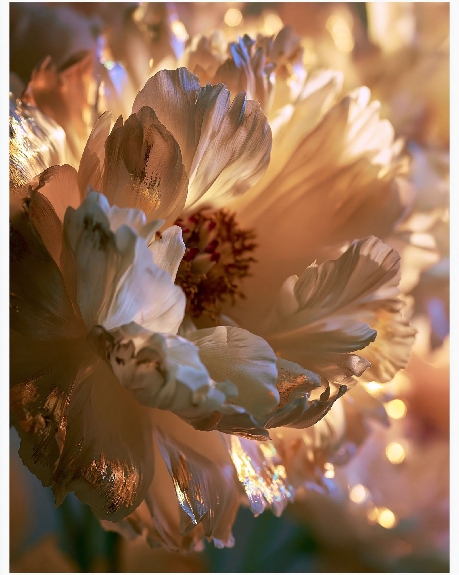 Golden Bloom Floral Print. poster detail