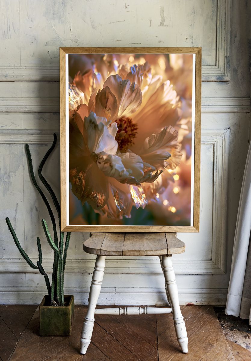 Golden Bloom Floral Print. room preview
