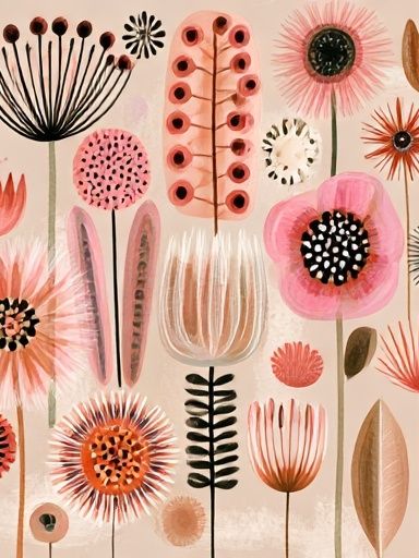 Abstract Floral Garden Print. poster detail