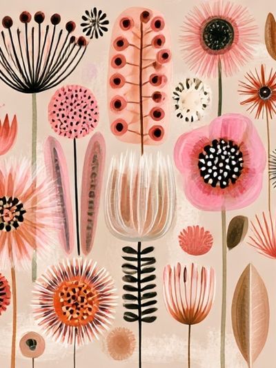Abstract Floral Garden Print. poster