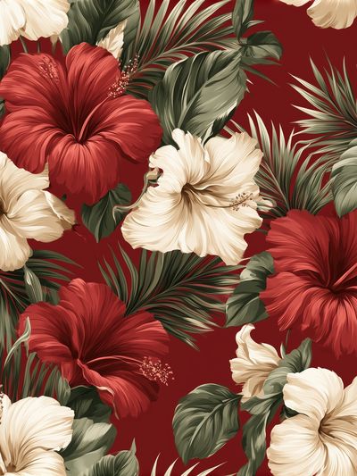 Tropical Hibiscus Floral Print. poster
