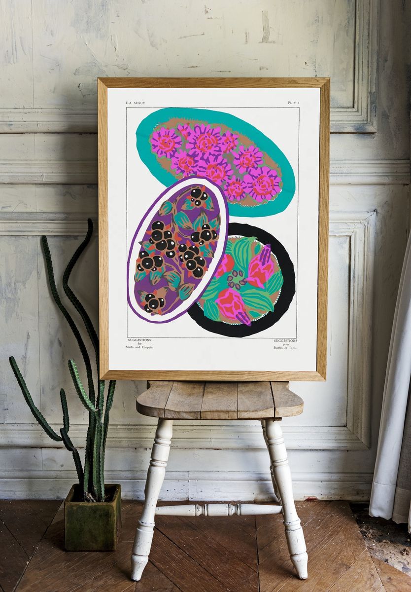 Vintage flower patterns, elegant Art. — room view 1