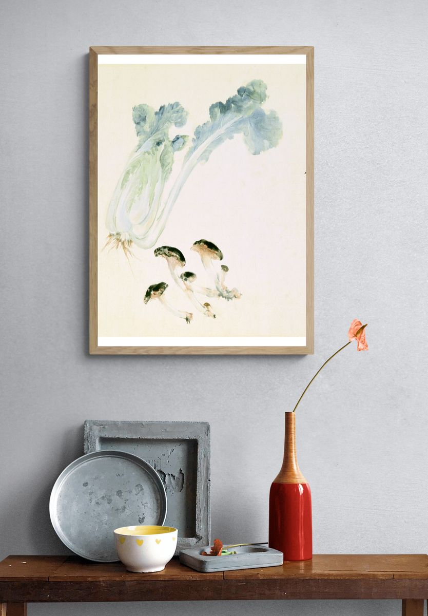 Chinese Cabbage and Mushrooms Print. — room view 3