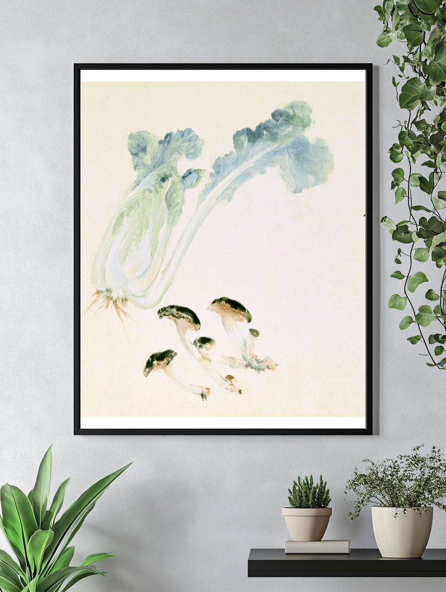 Chinese Cabbage and Mushrooms Print. — room view 4