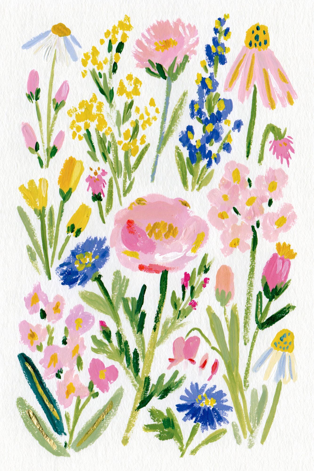 Wildflower Bouquet Watercolor Print. poster detail