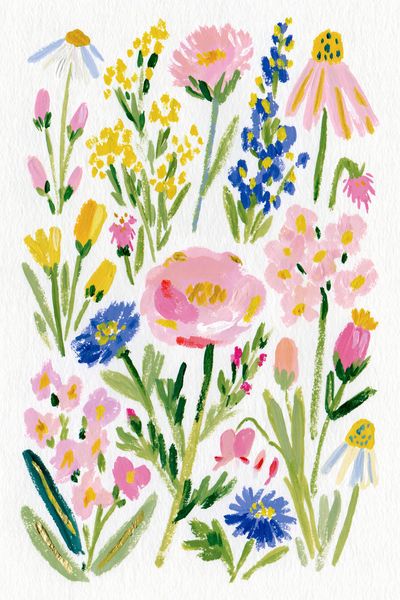 Wildflower Bouquet Watercolor Print. poster