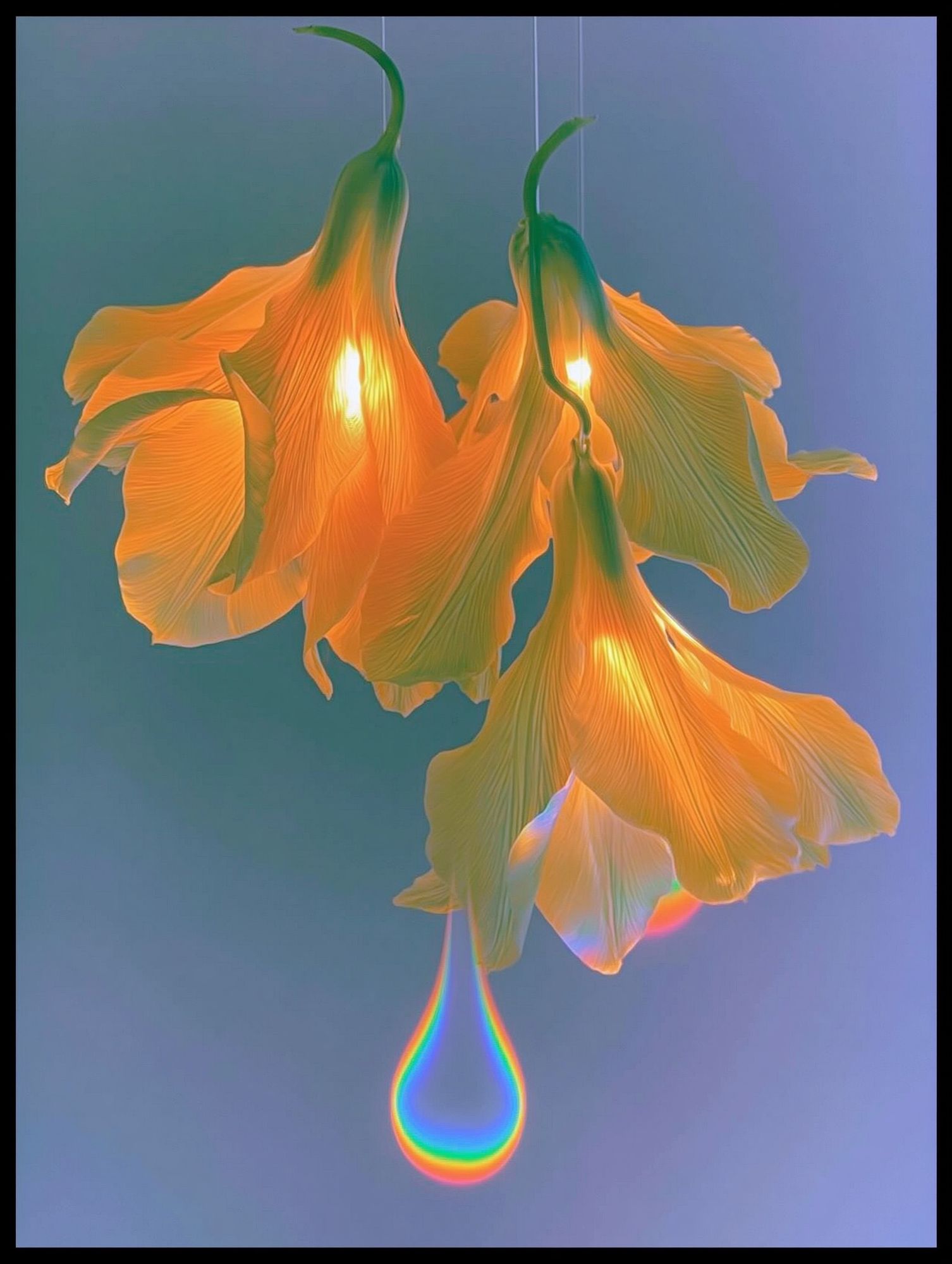 Glowing Tulip Bloom Illustration Poster. poster detail
