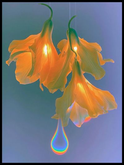 Glowing Tulip Bloom Illustration Poster.