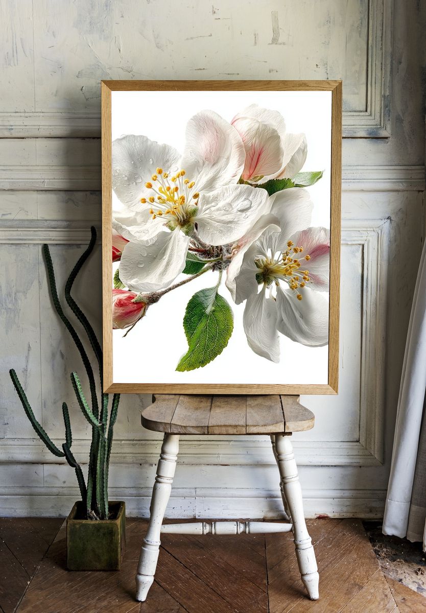 Apple Blossom Botanical Print. — room view 1