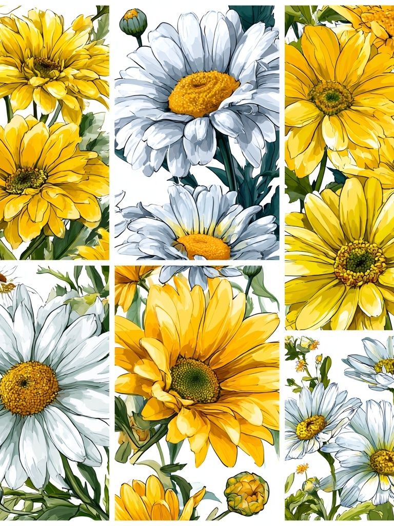 Yellow Daisy Botanical Print. poster detail