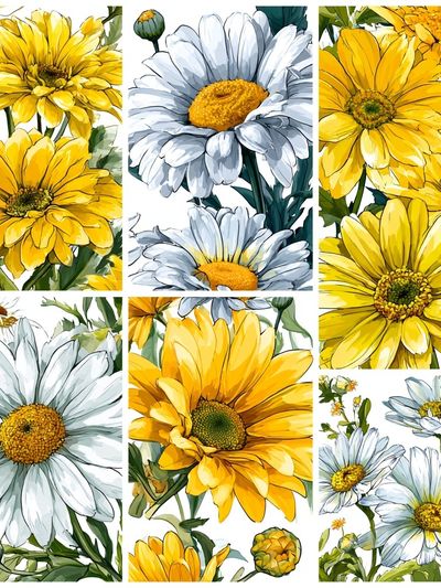 Yellow Daisy Botanical Print.