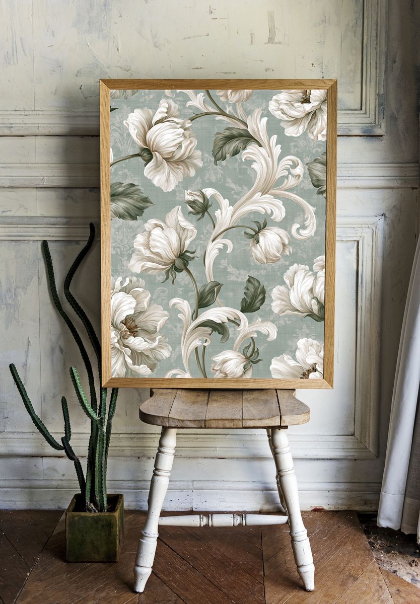 Elegant Floral Botanical Print. — room view 1
