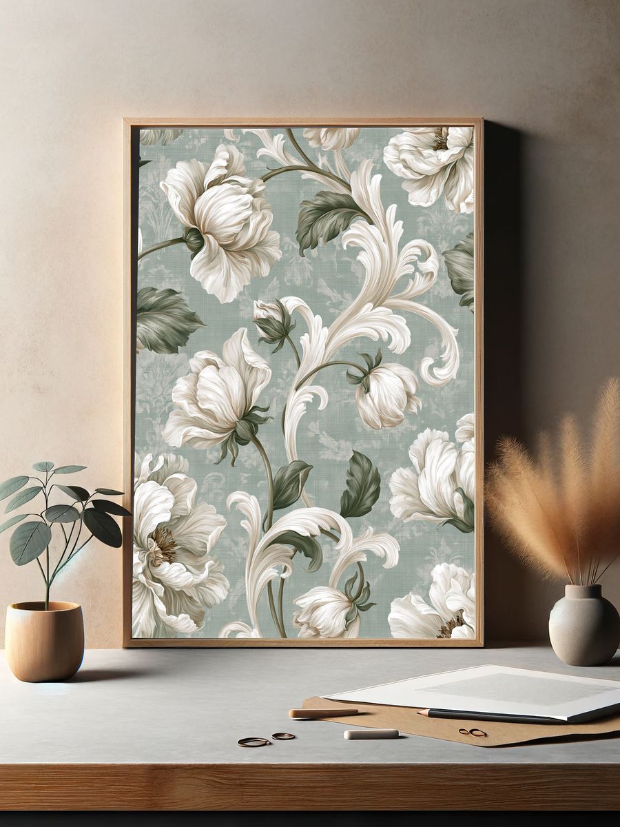 Elegant Floral Botanical Print. — room view 2
