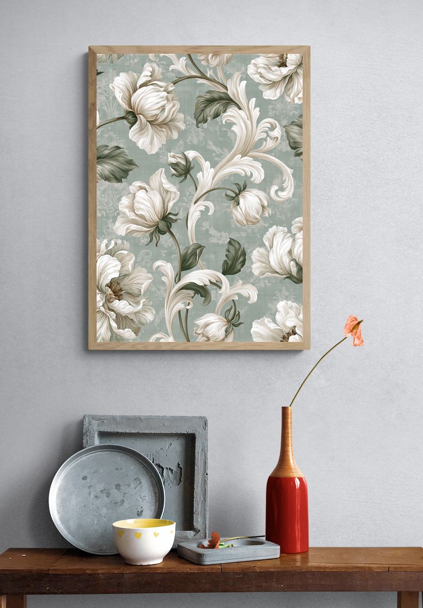Elegant Floral Botanical Print. — room view 3