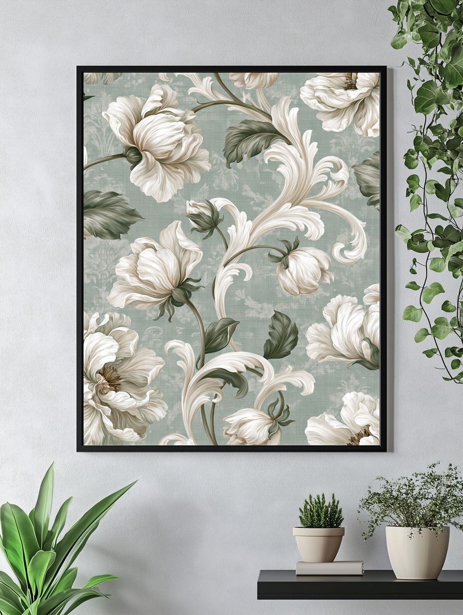 Elegant Floral Botanical Print. — room view 4