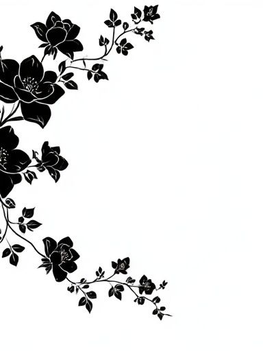 Black Floral Vine Minimalist Print. poster detail