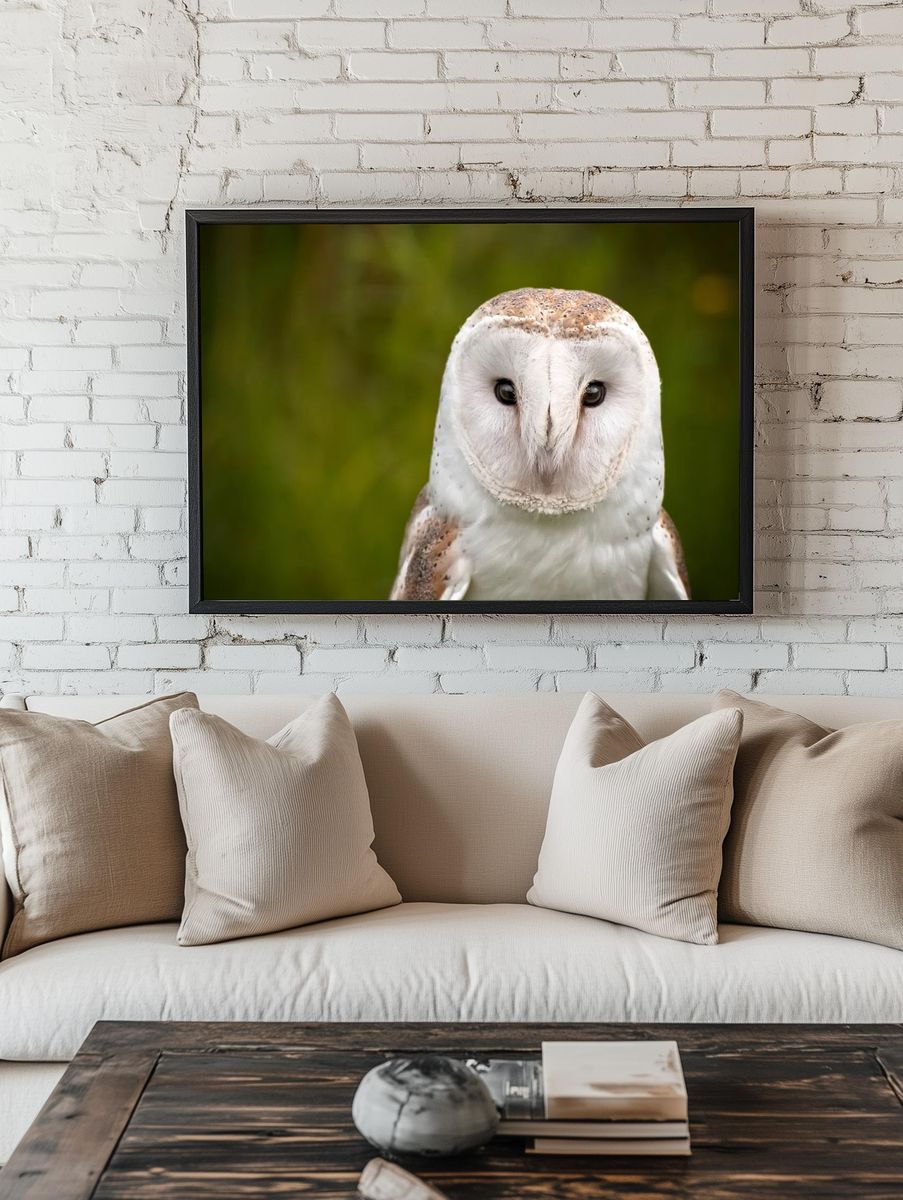 Barn Owl Portrait Poster room preview