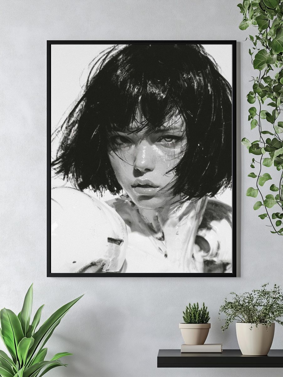 Boxer Portrait Black-White Print. — room view 4