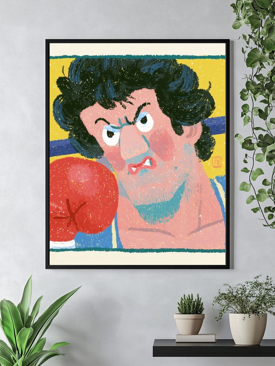 Boxer Portrait Pop-Art Print. — room view 4