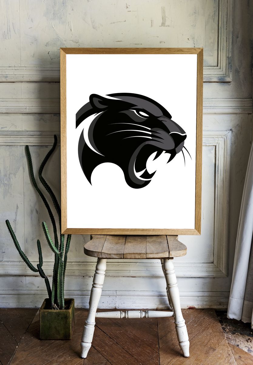 Black Panther Minimalist Print. room preview